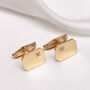 9ct Solid Gold Diamond Rectangle Swivel Back Cufflinks, thumbnail 1 of 4