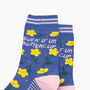 Suck It Up Buttercup Combed Cotton Socks In Blue, thumbnail 2 of 4