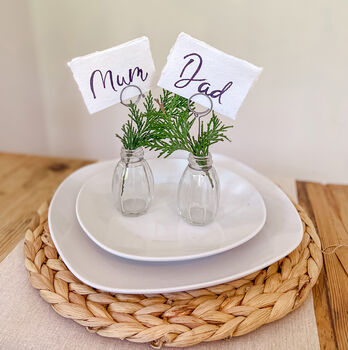 Set Of Four Bud Vase Name Card Holders, 2 of 8