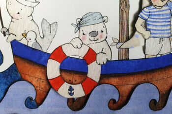 Personalised Boat At Sea Picture For Boy's Bedroom, 7 of 12