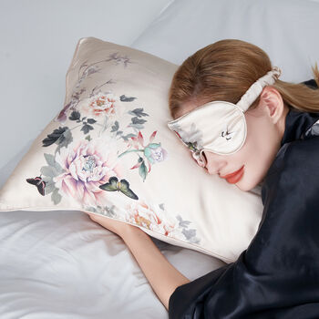 Silk Pillowcase Pink 100% Pure Soft Mulberry Silk Floral Luxury Hair Care Standard Double 50x75cm, 2 of 7