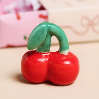 Tiny Matchbox Ceramic Cherry Token, 2 of 2