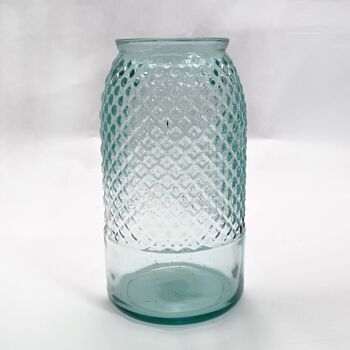 Recycled Glass Vase | 28cm 'Diamond' | Five Colours, 2 of 4