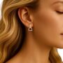 Personalised Sterling Silver And Gold Stirrup Earrings, thumbnail 1 of 10
