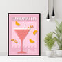 Cosmopolitan Cocktail Print Four Colour Options, thumbnail 7 of 8