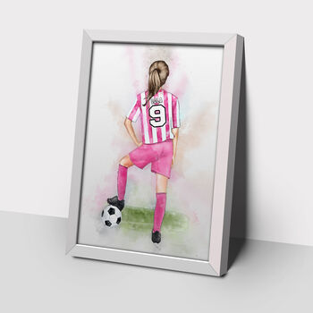 Girls Personalised Football Print, 3 of 7