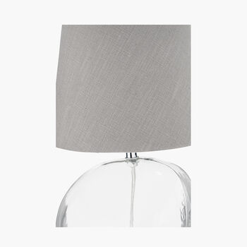 Clear Glass And Grey Shade Table Lamp, 5 of 10