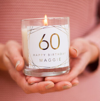 60th Birthday Personalised Candle Gift By Little Cherub Design ...