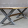 King's Cross Oak Dining Table With X Frame, thumbnail 5 of 6