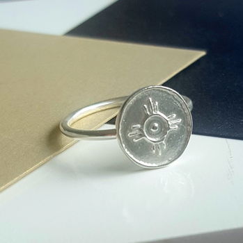 Silver 'Happiness' Amulet Ring, 2 of 8