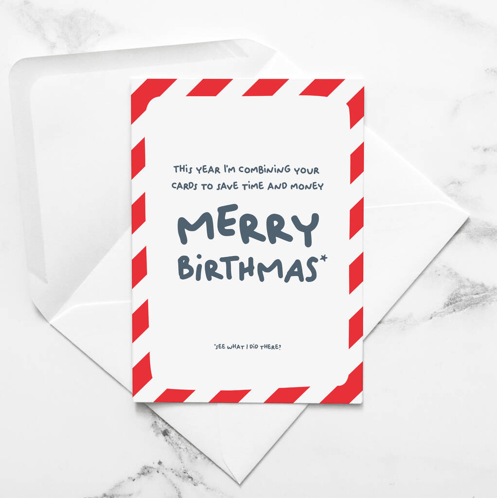 Funny Christmas Birthday Card, Merry Birthmas, 1 of 2
