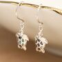 Sterling Silver Sea Turtle Drop Earrings, thumbnail 5 of 9