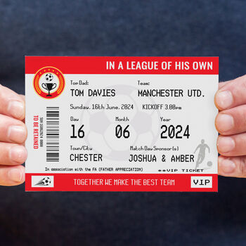 Personalised Football Ticket Card For Dad, 3 of 6