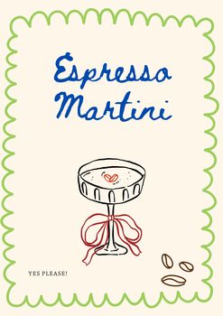 A4 Modern Cocktail Print, Espresso Martini, 5 of 5