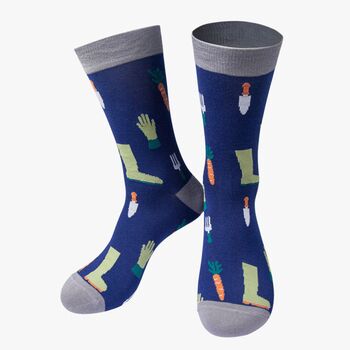 Gardening Tools Vegetables Bamboo Socks Gift Set Men's, 4 of 4