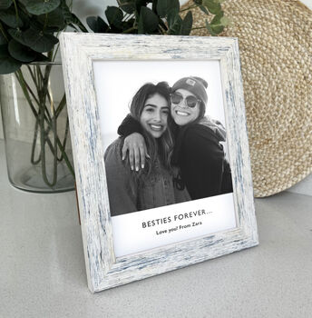 Personalised Photo Gift Print In A Blue Washed Frame, 7 of 7