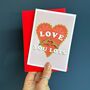 Love You Lots Valentines Card With 3D Gold Wooden Hands, thumbnail 3 of 6