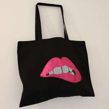 Sequin Lip Shopper Bag, 3 of 4