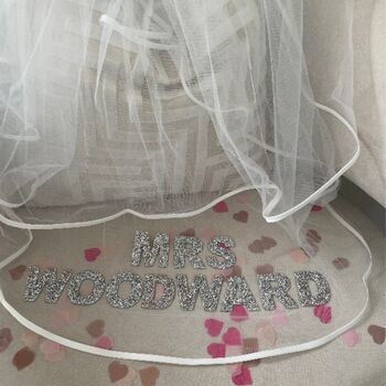 Personalised Bride To Be Hen Party Sparkle Veil, 4 of 7