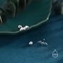 Tiny Bat Stud Earrings In Sterling Silver, thumbnail 5 of 12