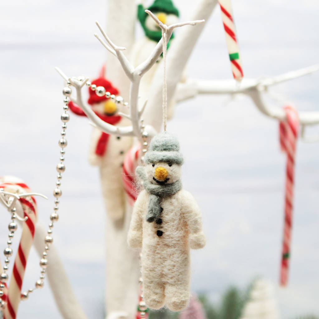 snowman christmas tree decoration by postbox party