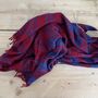 Soft Blanket Striped Cherry Red And Blue Sofa Throw, thumbnail 5 of 9