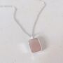 The Rectangle Rose Quartz Necklace, Silver, thumbnail 5 of 9
