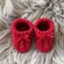 Personalised Red Single Pom Pom Christmas Hat And Booties, thumbnail 5 of 5