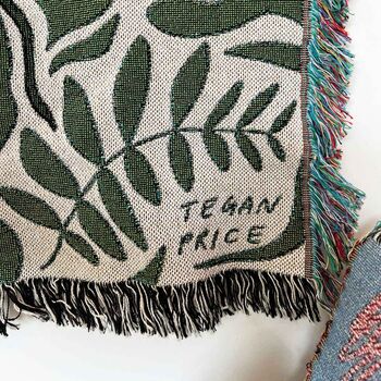 Sneaker X Plant Green Woven Jaquard Blanket, 6 of 7