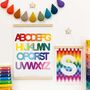 Alphabet Overlapping Rainbow Children's Print, thumbnail 1 of 5