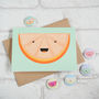 Cute Orange Slice Greeting Card, thumbnail 3 of 5