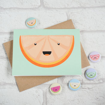 Cute Orange Slice Greeting Card, 3 of 5