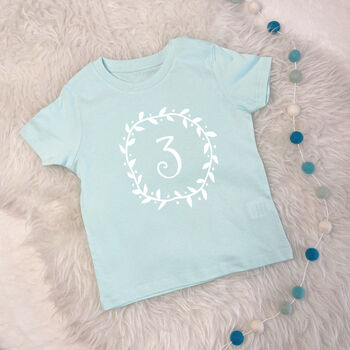 Girls Birthday T Shirt Flower Garland And Number, 2 of 7