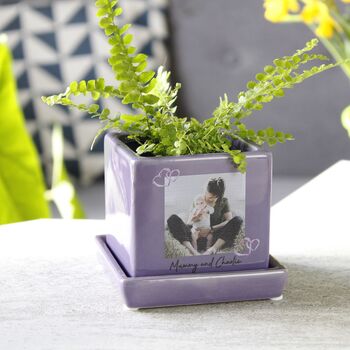 Mini Cube Photo Plant Pot For Grandma, 6 of 8
