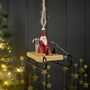 Candy Cane Santa On Sledge Hanging Christmas Decoration, thumbnail 3 of 3