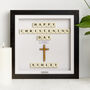 Personalised Wooden Cross Christening Keepsake Frame With Scrabble, thumbnail 6 of 9