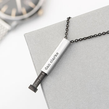 Personalised Hidden Message Capsule Men's Necklace, 2 of 5