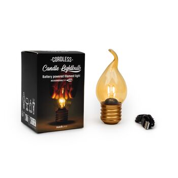 Cordless Flickering Candle Glass Lightbulb, 5 of 5