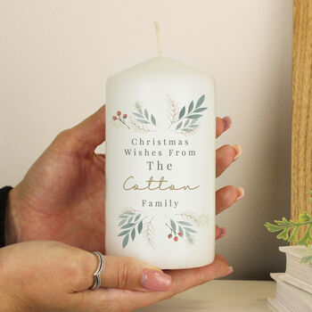 Personalised Christmas As Mr And Mrs Pillar Candle, 3 of 3