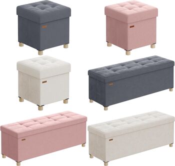 Folding Storage Ottoman Cube Footstool, 6 of 6