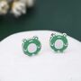 Sterling Silver Hand Painted Enamel Frog Stud Earrings, thumbnail 1 of 12