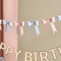 Pink And Blue 3D Bow Garland, thumbnail 3 of 3