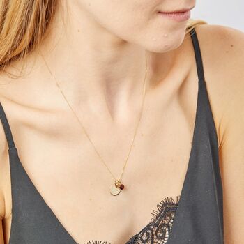 Personalised 9ct Gold Garnet Necklace January Birthstone, 2 of 10