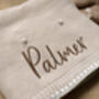Personalised Knitted Baby Blanket In Natural Bobble, thumbnail 7 of 7
