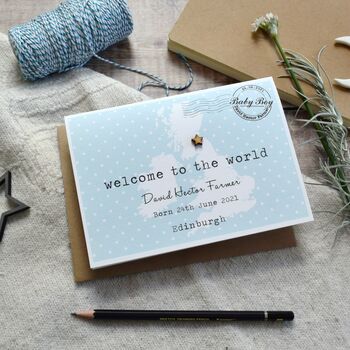New Baby Boy Personalised Card, 3 of 5