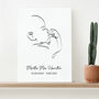 Personalised Line Art Relaxed Baby Print, thumbnail 2 of 12