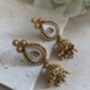 Antique Gold Jhumki Indian Earrings, thumbnail 4 of 7