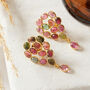 Tourmaline Cluster Gold Plated Silver Stud Earrings, thumbnail 5 of 11
