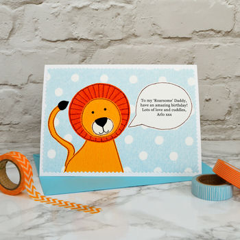 'Lion' Personalised Birthday Card From Children, 3 of 3