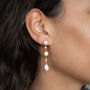 Gold Pearl Drop Earrings, thumbnail 4 of 8